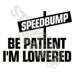 Be Patient Im Lowered Speedbumps