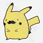 Pikachu Mustache Colored