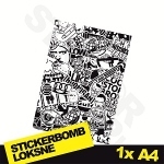 Black And White Stickerbomb Nr. 3 1x A4 Black And White Stickerbomb Nr. 3 1x A4