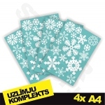 Snowflakes uzlīmju komplekts 4x A4 Snowflakes uzlīmju komplekts 4x A4