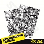 Black And White Stickerbomb Nr. 3 2x A4 Black And White Stickerbomb Nr. 3 2x A4