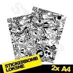 Black And White Stickerbomb Nr. 2 2x A4 Black And White Stickerbomb Nr. 2 2x A4