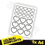 Hearts V3 Uzlīmju Komplekts 1x A4